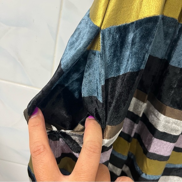 Anthropologie Women Wolven 8 Velvet Metallic Mini Dress Whimsigoth Fairy Grunge - Picture 6 of 16